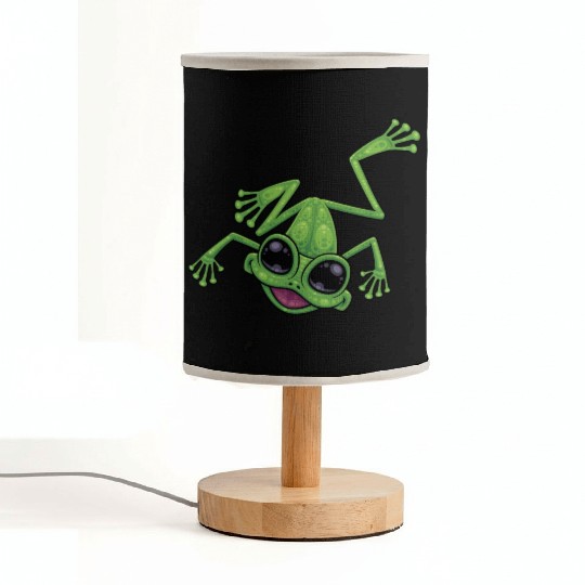 Happy Green Tree Frog Fabric Lamps
