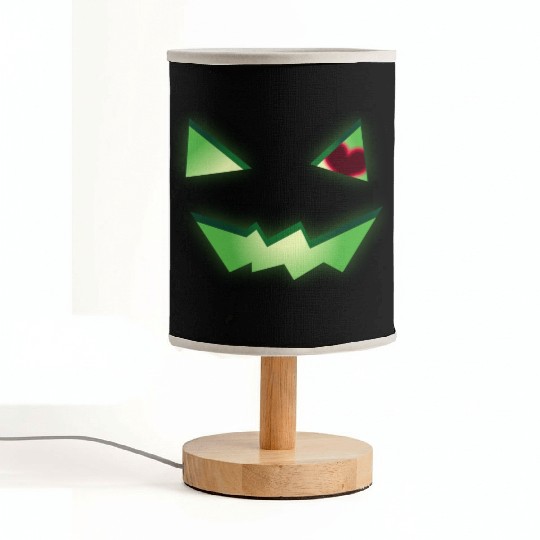Glowing Green See-Through Jack-O-Lantern w/ Heart Fabric Lamps