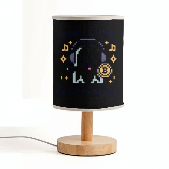 Quirky 8-Bit Ghost with Crypto Beats - Halloween Fabric Lamps