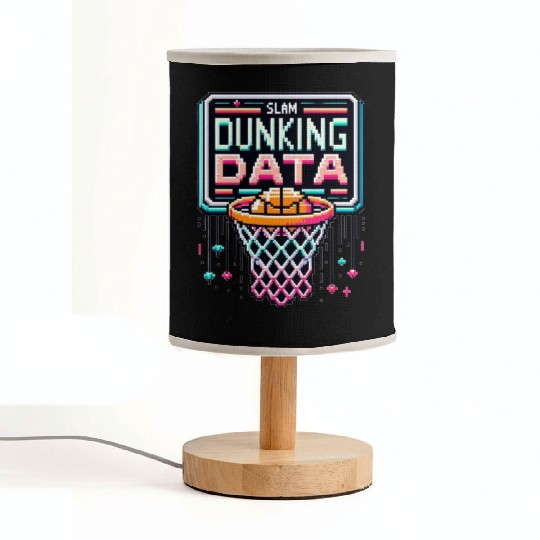 Slam Dunking Data - Retro 8-bit Basketball Hoop Fabric Lamps