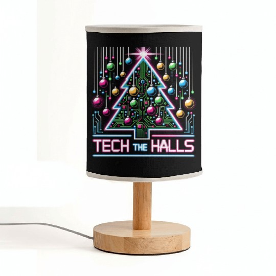Tech the Halls - Christmas Tree in 8-bit Neon Fabric Lamps