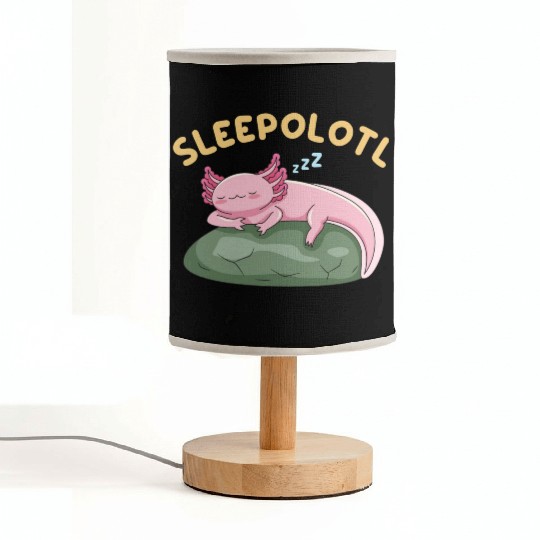 Sleepolotl Pun Design for Axolotl Lovers Fabric Lamps