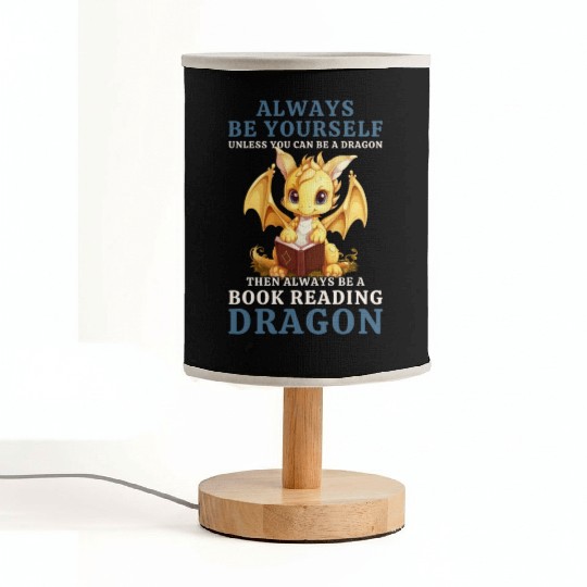 "Always Be Yourself" - Book Reading Yellow Dragon Fabric Lamps