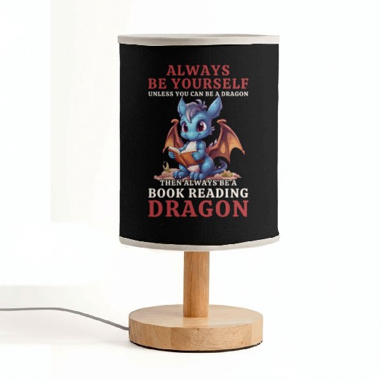 "Always Be Yourself" - Book Reading Blue Dragon Fabric Lamps