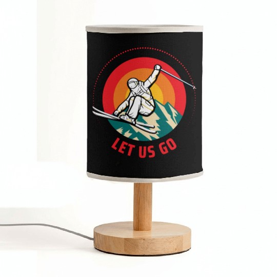 "Winter Wonderland Thrills: Snowboarder's Paradise Fabric Lamps