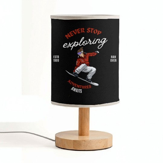 "Winter Wonderland Thrills: Snowboarder's Paradise Fabric Lamps