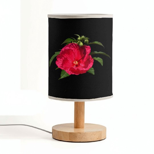Dark Pink Hibiscus Fabric Lamps
