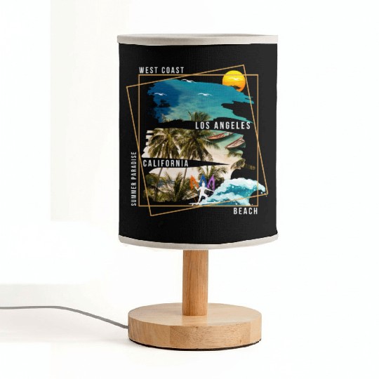 West Coast Los Angeles California Beach Fabric Lamps
