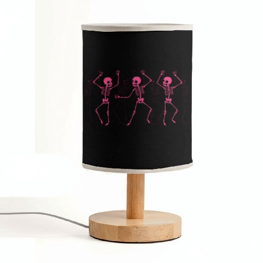 Pink Ribbon Breast Cancer Awareness Skeleton Fabric Lamps