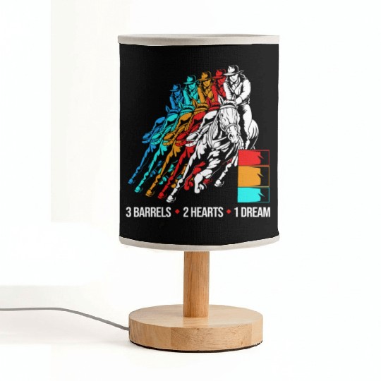 3 Barrels 2 Hearts 1 Dream Barrel Racing For Women Fabric Lamps