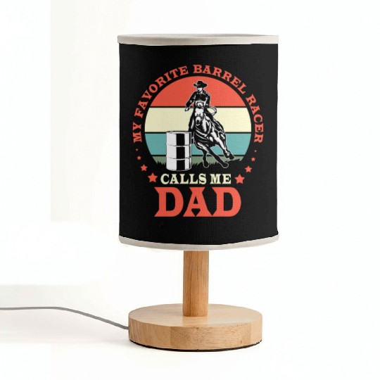 Retro Horse Riding Fathers Day Barrel Racing Dad Fabric Lamps