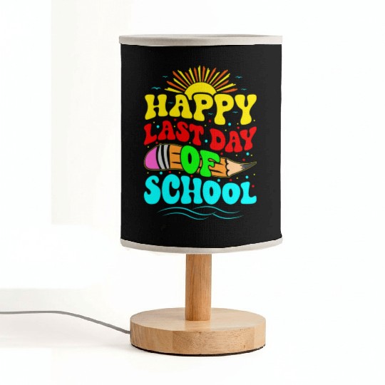 Happy Last Day Of School Teacher Students Groovy Fabric Lamps