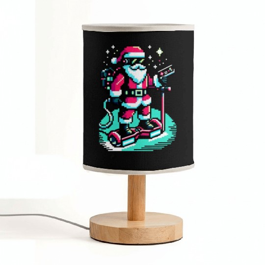 Witty 8-Bit Cyberpunk Santa Fabric Lamps
