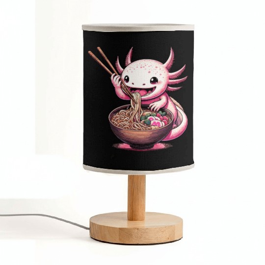 Axolotl Eating Ramen Noodles Anime Fabric Lamps