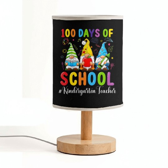 Cute Gnome Kindergarten Teacher 100Th Day School Fabric Lamps