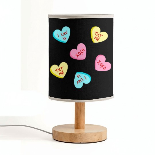 Sweet Candy Hearts Valentines Day Fabric Lamps