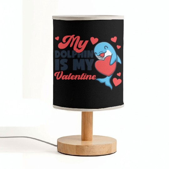 Dolphin Valentines Day My Dolphin Fabric Lamps