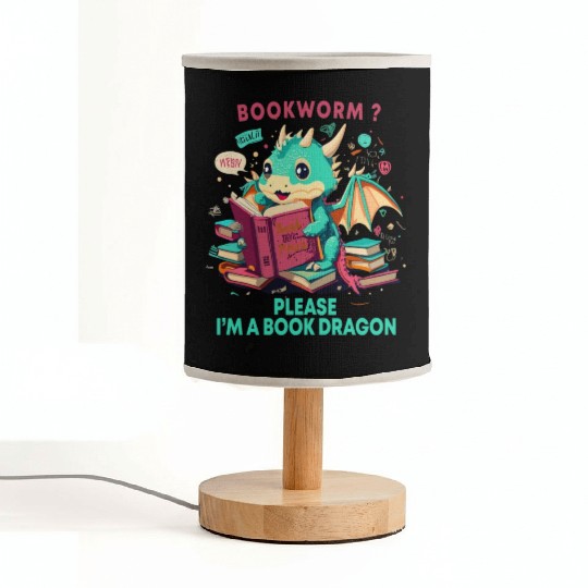 bookworm Please I'm A Book Dragon, Unisex graphic Fabric Lamps