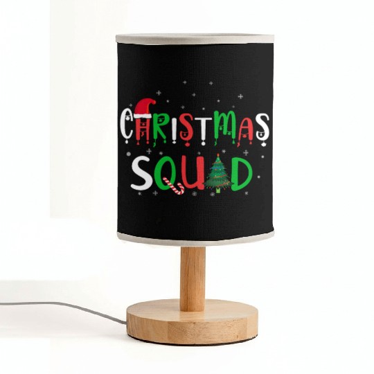 Candy Cane Christmas Squad Santa Claus Winter Fabric Lamps