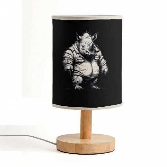 Combative Rhinoceros Fabric Lamps