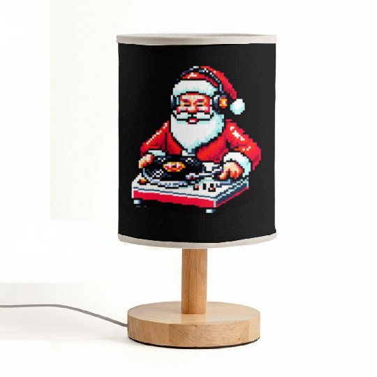 Retro 8-Bit DJ Santa: A Festive Musical Spin Fabric Lamps