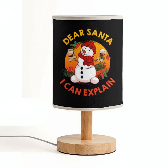 Schneemann Dear Santa I can Explain Funny Fabric Lamps