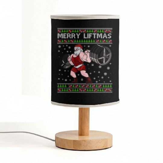 MERRY LIFTMAS Funny Strong Santa Claus Fabric Lamps
