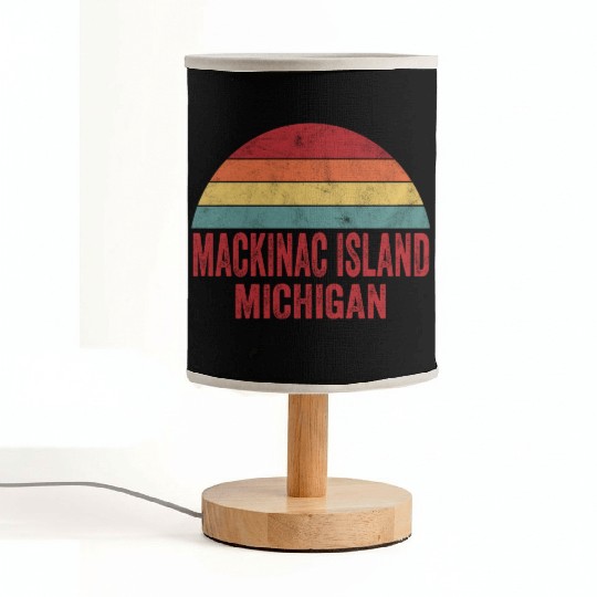 Vintage Mackinac Island Michigan Fabric Lamps