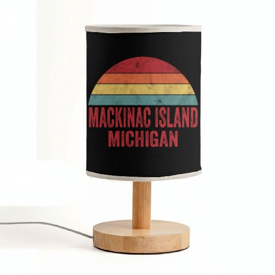 Vintage Mackinac Island Michigan Fabric Lamps
