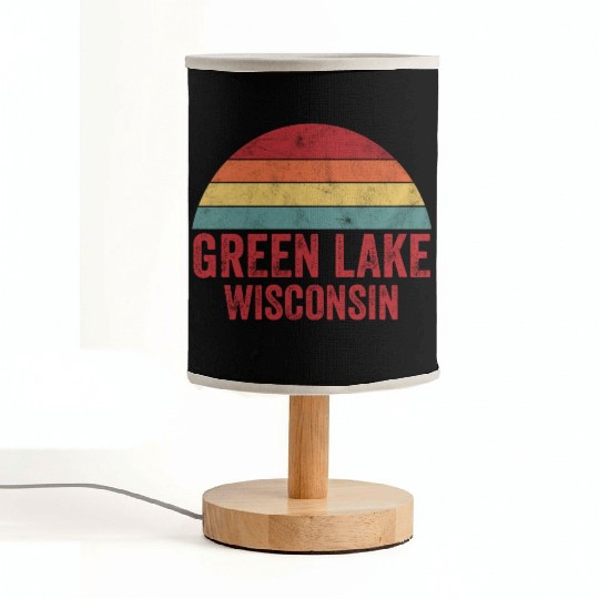 Vintage Green Lake Wisconsin Fabric Lamps