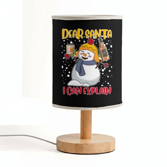 Snowman Dear Santa I can Explain Funny Fabric Lamps