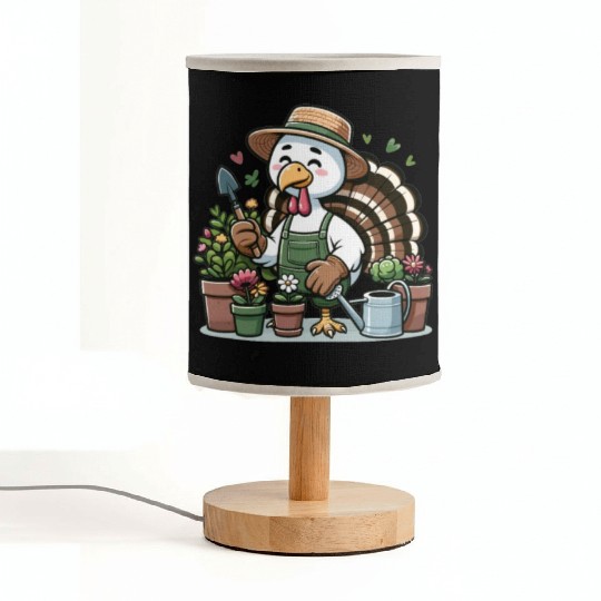 Thanksgiving Garden Turkey Gardener Vegetable Fabric Lamps