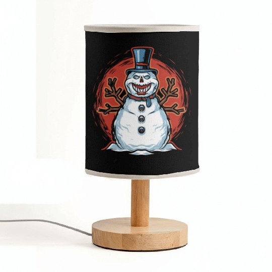 frosty snowman creepy Fabric Lamps