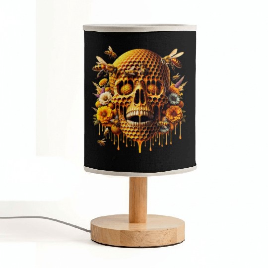 Sweet Life Skull Fabric Lamps Honeycomb Haven Bumblebee