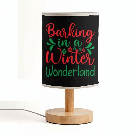 Barking in a winter wonderland, Christmas Gifts Fabric Lamps