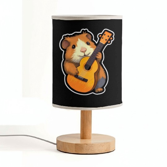 Guinea Pig with Guitar for a Guinea pig owner Fabric Lamps