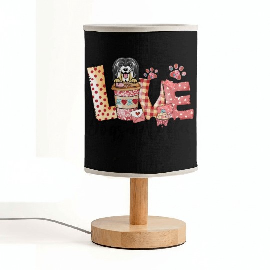Havanese Dog Coffee Lover Dog Mom Valentines Day Fabric Lamps