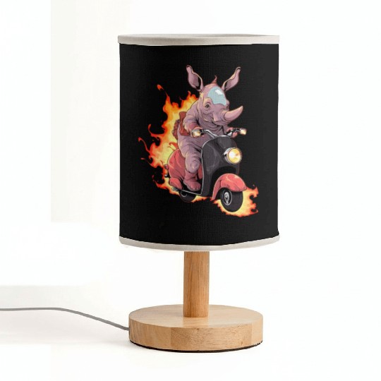Rhino Riding Scooter Funny Rhinoceros Biker Moped Fabric Lamps