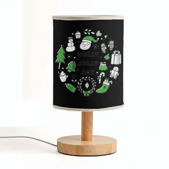 Holly Jolly Day Fabric Lamps