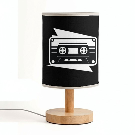 A vintage-inspired illustration of cassette tape Fabric Lamps