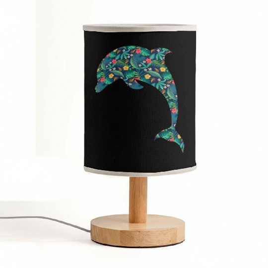 Dolphin Tropical Flower Floral Fabric Lamps