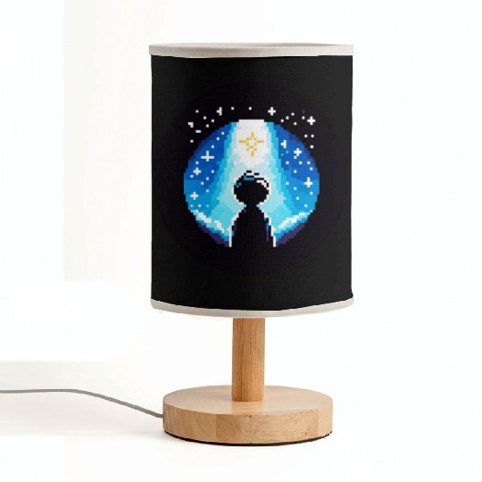 Digital Night Sky - 8-Bit Childhood Dreams Fabric Lamps