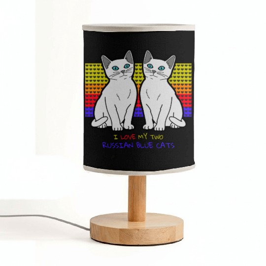 I Love My Two Russian Blue Cats Fabric Lamps