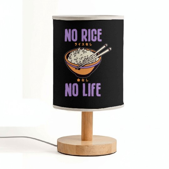 No Rice No Life Asian Food Lover Japanese Cuisine Fabric Lamps