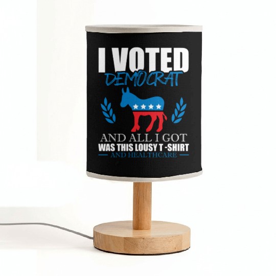 I Voted Democrat American Donkey Joke Voter Vote Fabric Lamps