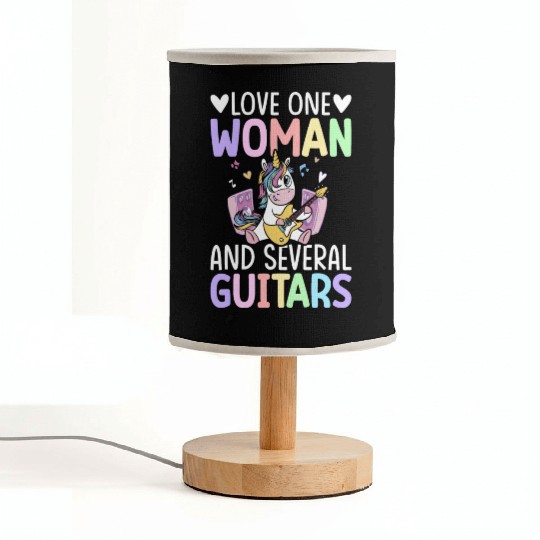 Guitarist Female Guitar Player Fabric Lamps