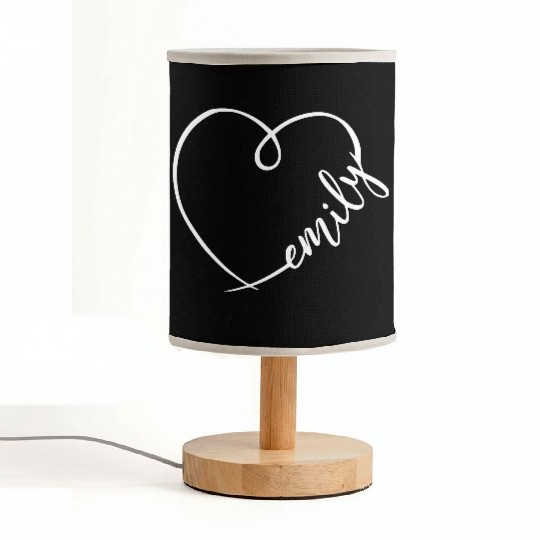 Emily Name Heart Calligraphy Fabric Lamps