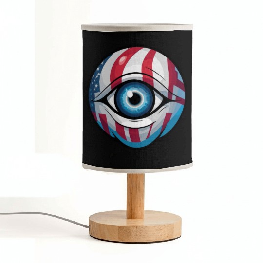 Patriotic Gaze American Flag Eyes Design Fabric Lamps
