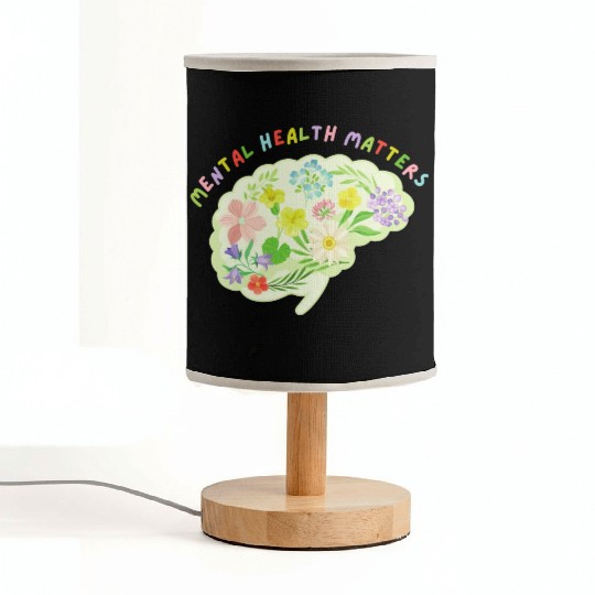 Mental Health Matters Floral Mind Nature Brain Fabric Lamps