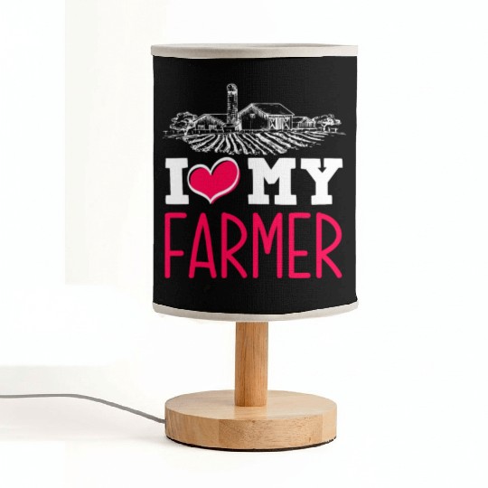I Love My Farmer Husband Funny Farmer Wife Gift Fabric Lamps